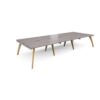 Fuze triple back to back desks 4200mm x 1600mm with oak legs white underframe grey oak top - FZ4216-WH-GO