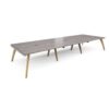 Fuze triple back to back desks 4800mm x 1600mm with oak legs white underframe grey oak top - FZ4816-WH-GO