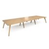 Fuze triple back to back desks 4800mm x 1600mm with oak legs white underframe oak top - FZ4816-WH-O