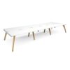 Fuze triple back to back desks 4800mm x 1600mm with oak legs white underframe white top - FZ4816-WH-WH