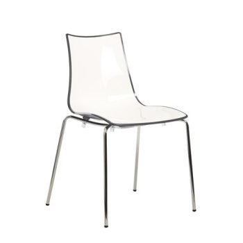 Gecko shell dining stacking chair with chrome legs anthracite - CH8301-AN