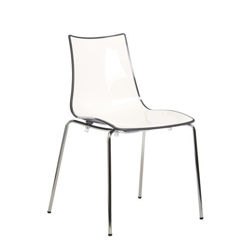 Gecko shell dining stacking chair with chrome legs anthracite - CH8301-AN