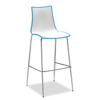 Gecko shell dining stool with chrome legs blue - HS8301-BL