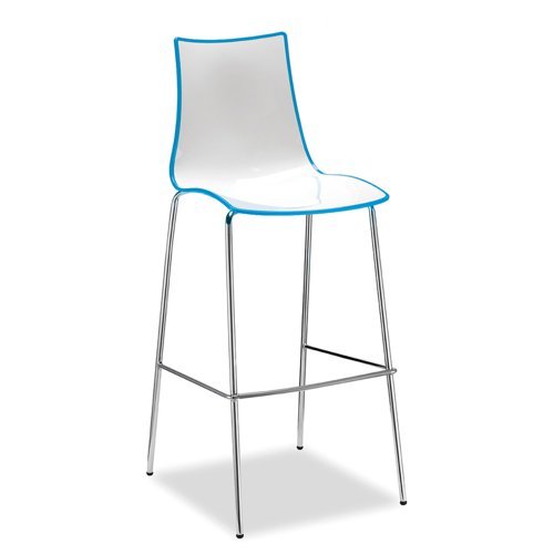 Gecko shell dining stool with chrome legs blue - HS8301-BL