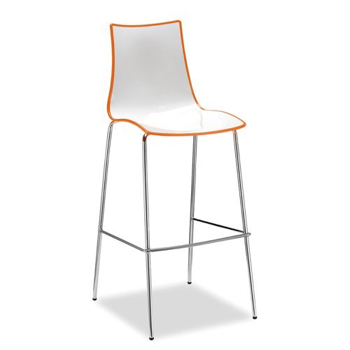 Gecko shell dining stool with chrome legs orange - HS8301-OR