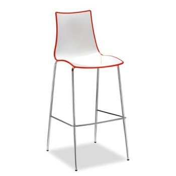 Gecko shell dining stool with chrome legs red - HS8301-RE