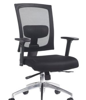 Gemini mesh task chair with adjustable arms black - GEM301K2