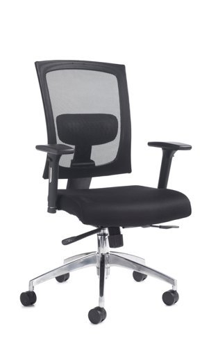 Gemini mesh task chair with adjustable arms black - GEM301K2