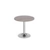 Genoa circular dining table with chrome trumpet base 800mm grey oak - GDC800-C-GO