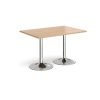 Genoa rectangular dining table with chrome trumpet base 1200mm x 800mm beech - GDR1200-C-B