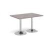 Genoa rectangular dining table with chrome trumpet base 1200mm x 800mm grey oak - GDR1200-C-GO