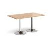 Genoa rectangular dining table with chrome trumpet base 1400mm x 800mm beech - GDR1400-C-B