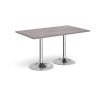 Genoa rectangular dining table with chrome trumpet base 1400mm x 800mm grey oak - GDR1400-C-GO