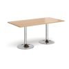 Genoa rectangular dining table with chrome trumpet base 1600mm x 800mm beech - GDR1600-C-B