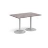 Genoa rectangular dining table with silver trumpet base 1200mm x 800mm grey oak - GDR1200-S-GO