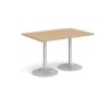 Genoa rectangular dining table with silver trumpet base 1200mm x 800mm kendal oak - GDR1200-S-KO