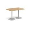 Genoa rectangular dining table with silver trumpet base 1200mm x 800mm oak - GDR1200-S-O