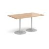 Genoa rectangular dining table with silver trumpet base 1400mm x 800mm beech - GDR1400-S-B