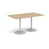 Genoa rectangular dining table with silver trumpet base 1400mm x 800mm kendal oak - GDR1400-S-KO