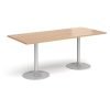Genoa rectangular dining table with silver trumpet base 1800mm x 800mm beech - GDR1800-S-B