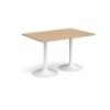 Genoa rectangular dining table with white trumpet base 1200mm x 800mm kendal oak - GDR1200-WH-KO