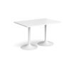 Genoa rectangular dining table with white trumpet base 1200mm x 800mm white - GDR1200-WH-WH