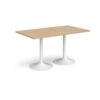 Genoa rectangular dining table with white trumpet base 1400mm x 800mm kendal oak - GDR1400-WH-KO
