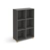 Giza cube storage unit 1370mm high with 6 open boxes and wooden legs grey - GZCS3-2-OG