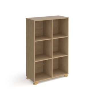 Giza cube storage unit 1370mm high with 6 open boxes and wooden legs oak - GZCS3-2-KO