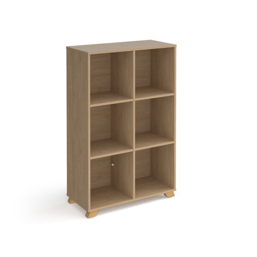 Giza cube storage unit 1370mm high with 6 open boxes and wooden legs oak - GZCS3-2-KO