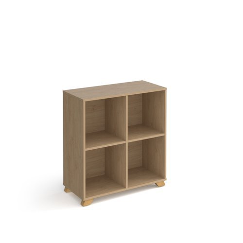 Giza cube storage unit 950mm high with 4 open boxes and wooden legs oak - GZCS2-2-KO