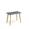 Giza straight desk 1000mm x 600mm with wooden legs oak finish grey top - GZ610-OG