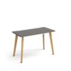 Giza straight desk 1200mm x 600mm with wooden legs oak finish grey top - GZ612-OG
