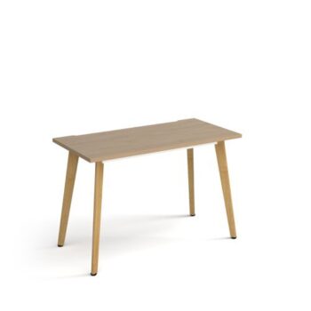 Giza straight desk 1200mm x 600mm with wooden legs oak finish oak top - GZ612-KO