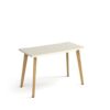 Giza straight desk 1200mm x 600mm with wooden legs oak finish white top - GZ612-WH