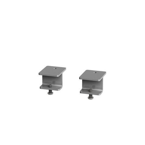 Glazed screen brackets for single Adapt and Fuze desks or runs of single desks (pair) silver - AGSBK-S