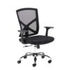Hale black mesh back operator chair with black fabric seat and chrome base - HAL300T1-K