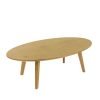 Hanna oval shaped coffee table with oak stained legs - HAN-CT