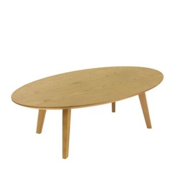 Hanna oval shaped coffee table with oak stained legs - HAN-CT