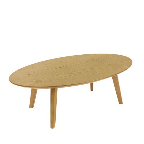 Hanna oval shaped coffee table with oak stained legs - HAN-CT