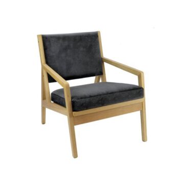 Hanna single seater sofa with wooden frame grey fabric - HAN01-G