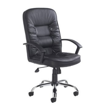 Hertford high back managers chair black leather faced - HER300T1