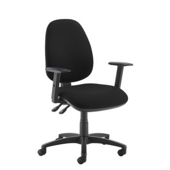 Jota XL fabric back operator chair with adjustable arms black - JH44-000-BLK