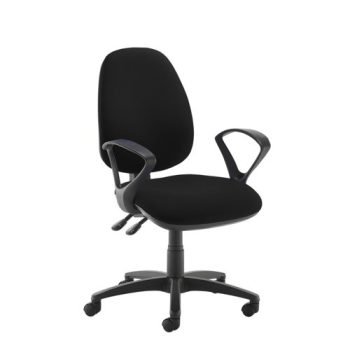 Jota XL fabric back operator chair with fixed arms black - JH43-000-BLK