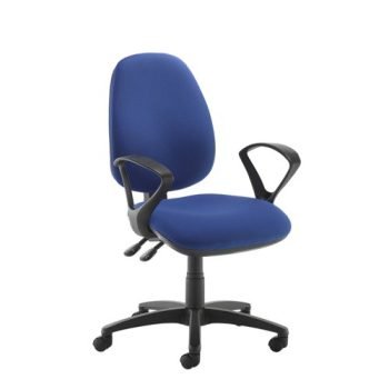 Jota XL fabric back operator chair with fixed arms blue - JH43-000-BLU