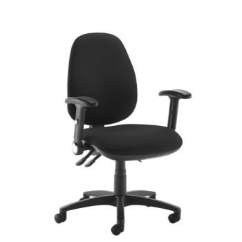 Jota XL fabric back operator chair with folding arms black - JH46-000-BLK