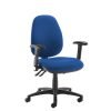 Jota XL fabric back operator chair with folding arms blue - JH46-000-BLU