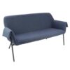Liana two seater sofa with black metal frame mid-blue - LIA02-MB