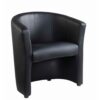 London reception single tub chair 670mm wide black faux leather - LON50001