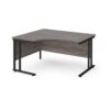 Maestro 25 left hand ergonomic desk 1400mm wide black cantilever leg frame grey oak top - MC14ELKGO